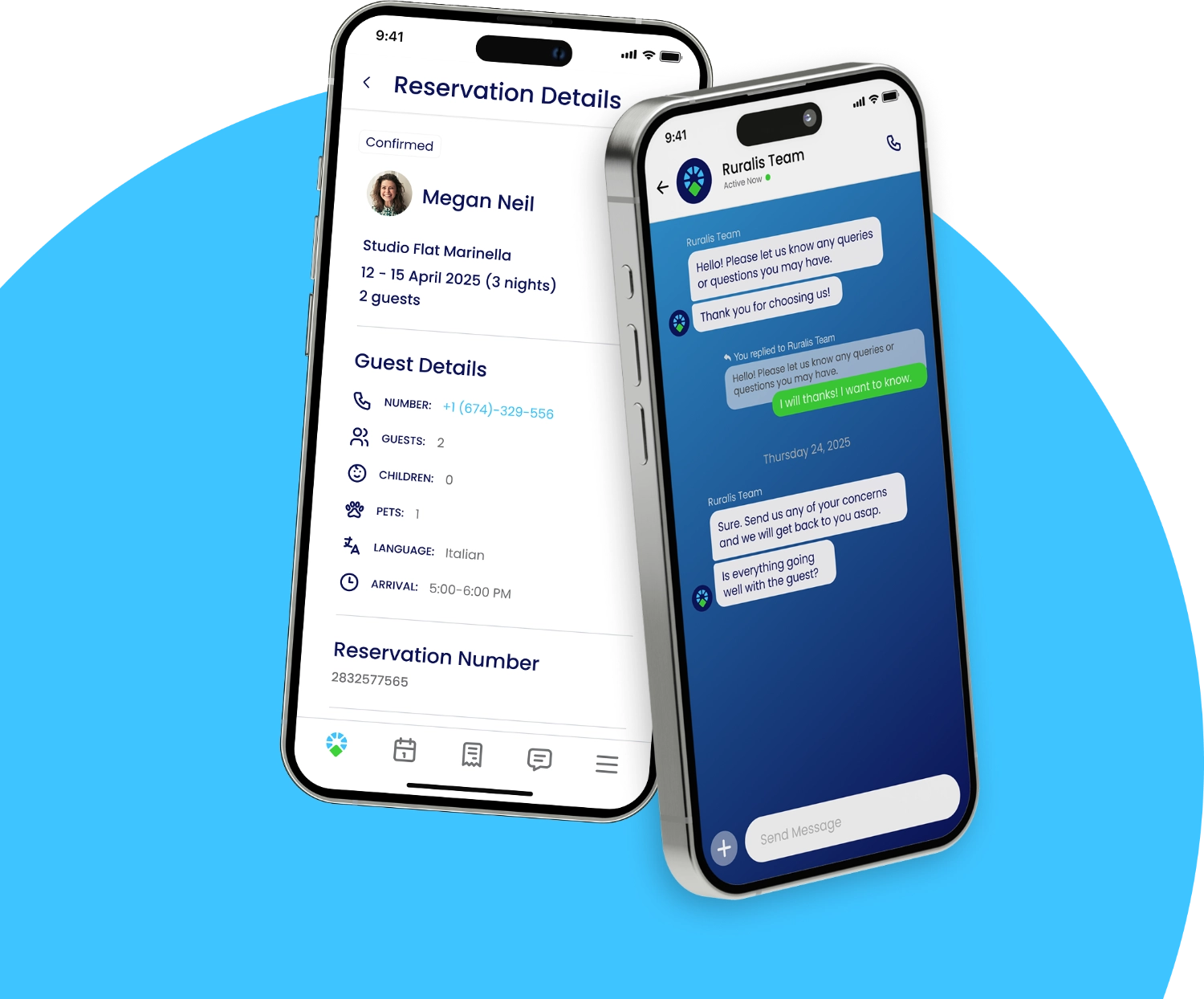 Booking support and guest communication with Ruralis